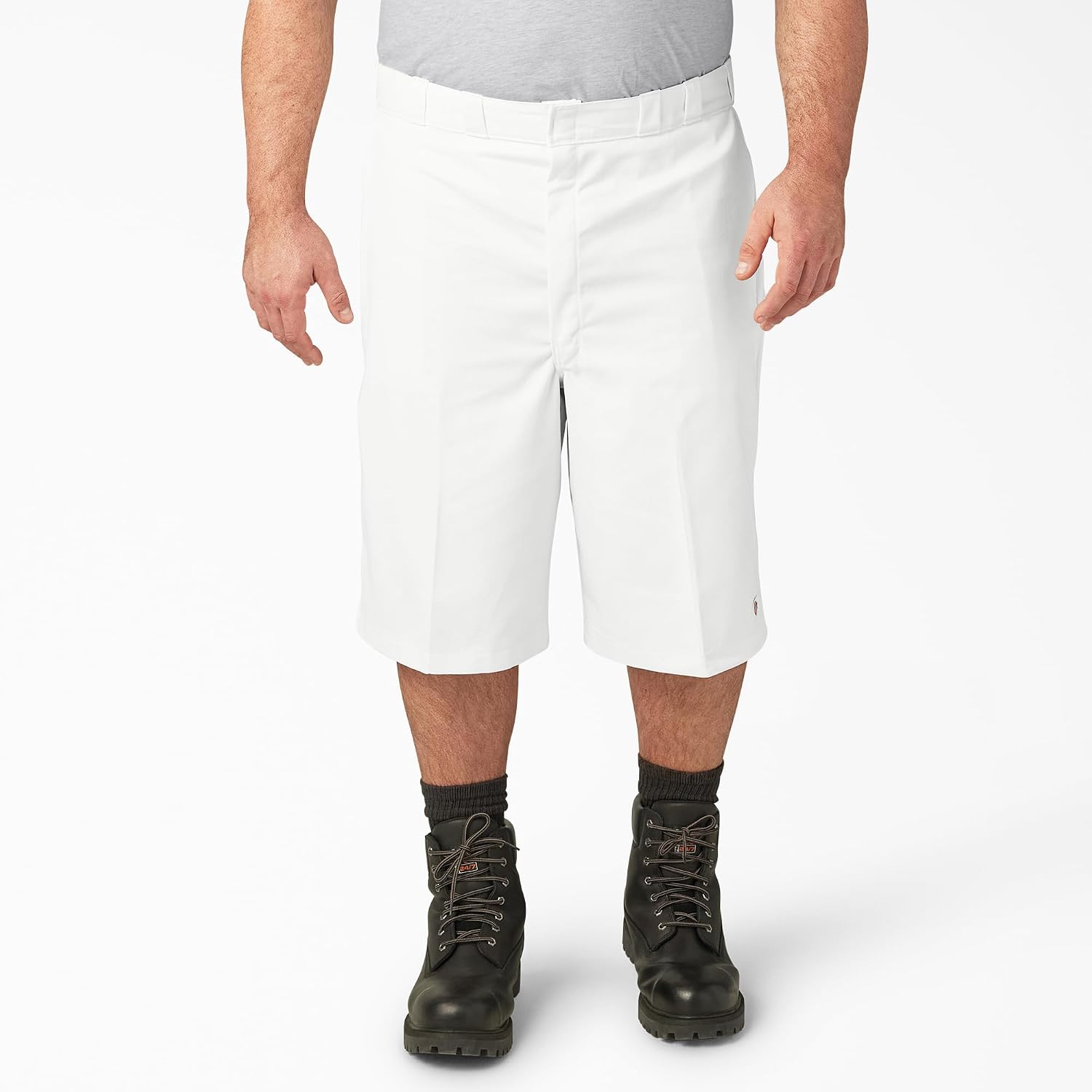 Dickies Men’s 13-Inch Loose Fit Work Shorts – Durable Outdoor Uniform Shorts with Multi-Pockets for Men on the Job, White, 42