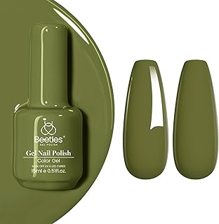 Beetles Olive Green Gel Nail Polish, 15ml Fall Army Green Earth Tone Gel...