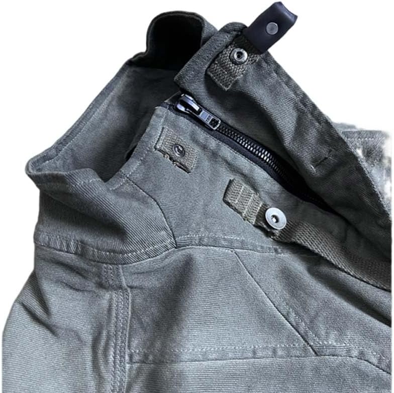 Vintage Heavy Industry Washed Distressed Cargo Jacket Mens Three-dimensional Silhouette Punk Coats Men