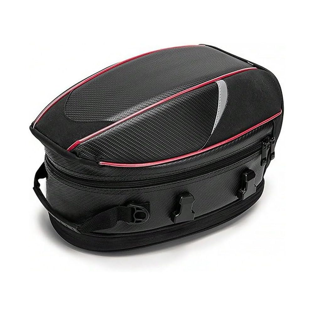 SUNQIQI Motorcycle Tail Bag for Ducati Monster 937 Monster 821 1200 1200S, Expandable Motorcycle Rear Seat Bag, Waterproof Luggage Storage Bag with Shoulder Strap for Cycling Travel,Red