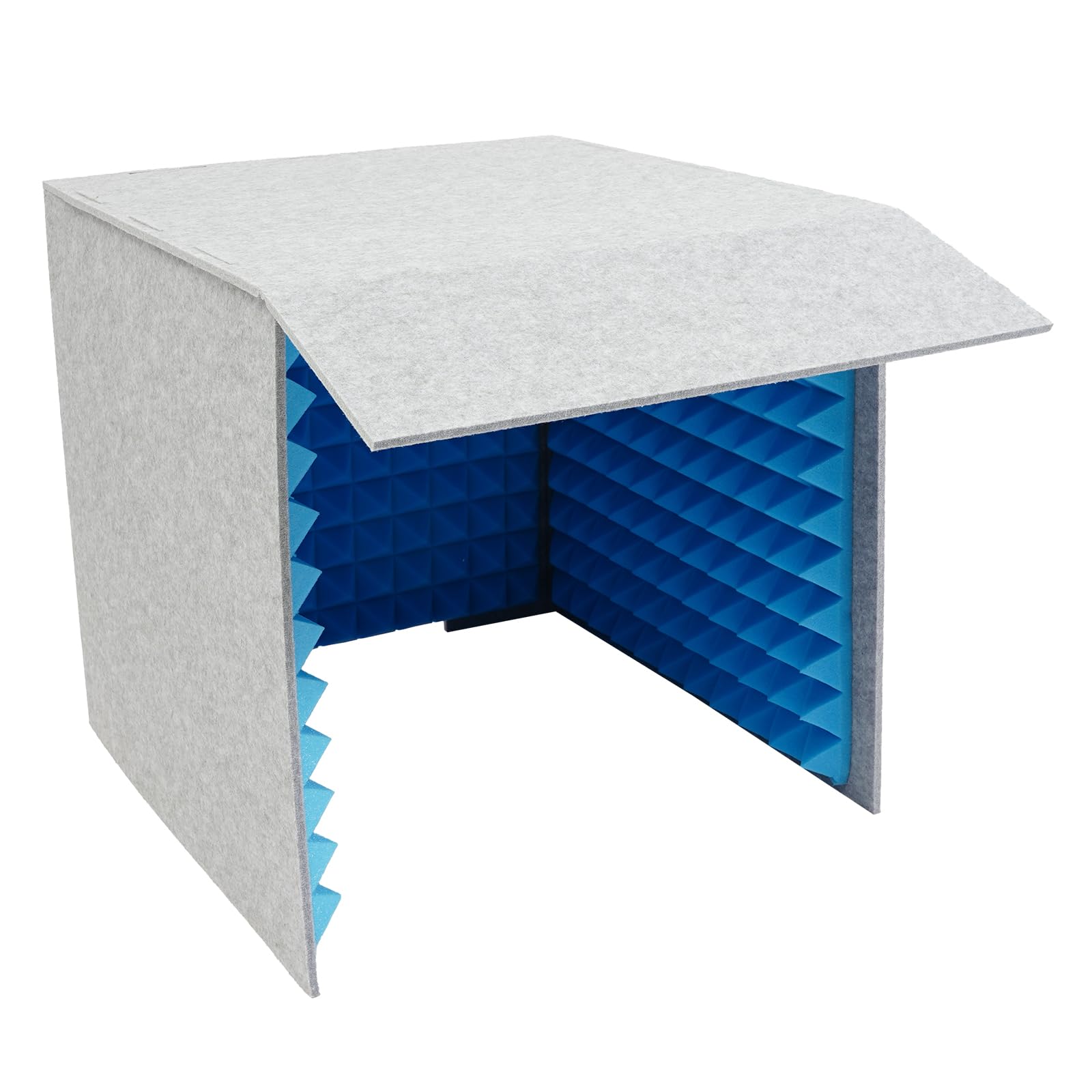 Cabina insonorizzata portatile, Desktop Quadrato Copertura Insonorizzata per studi di registrazione 60x60x60cm Grigio, Blu