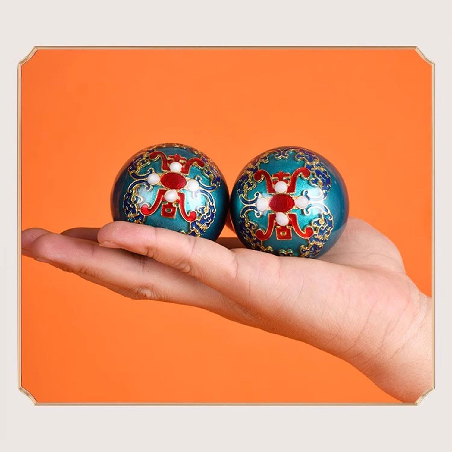 BBAUER palline massaggio pallina antistress palline cinesi Palline cinesi di Baoding Palline da massaggio per esercizi manuali con carillon regalo per genitori(Color:A,Size:)