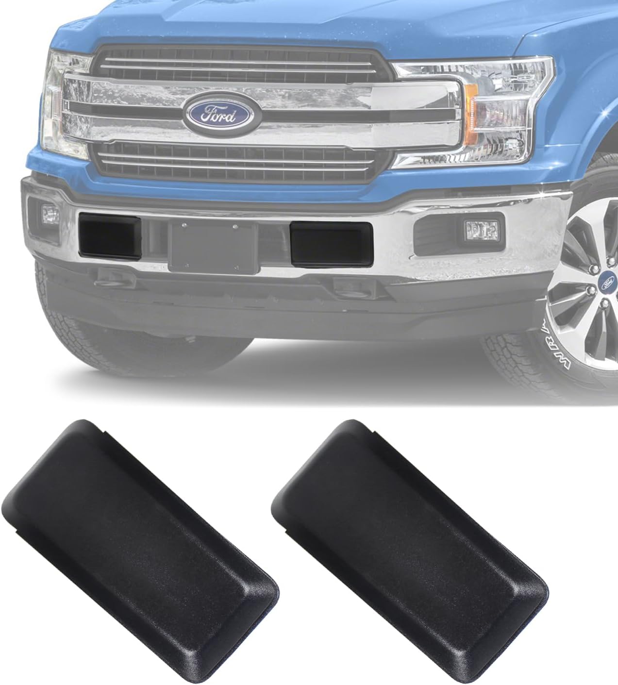 KAKABAS Black Front Bumper Guards Pads End Caps Cover