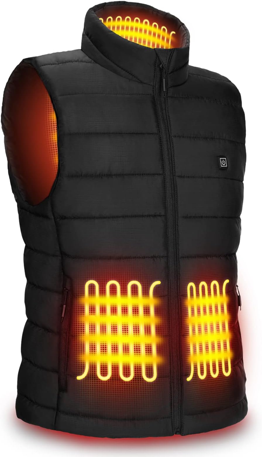 Heated Vest, Heating Gilet for Men/Women 3 Temperature Levels Slim Fit Waistcoat Washable Body Warmer Winter Electric Thermal Jacket for Outdoor Skiing Camping Heated Coats(No Battery)