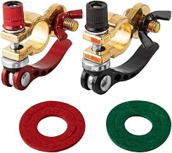 2PCS Battery Terminal Connectors(M8 x 25mm Bolt), Quick Release Disconnect Battery Connectors, Brass Battery Cable Terminals Clamp, Battery Post Connectors with Anti-Corrosion Pad for Car Truck Boat