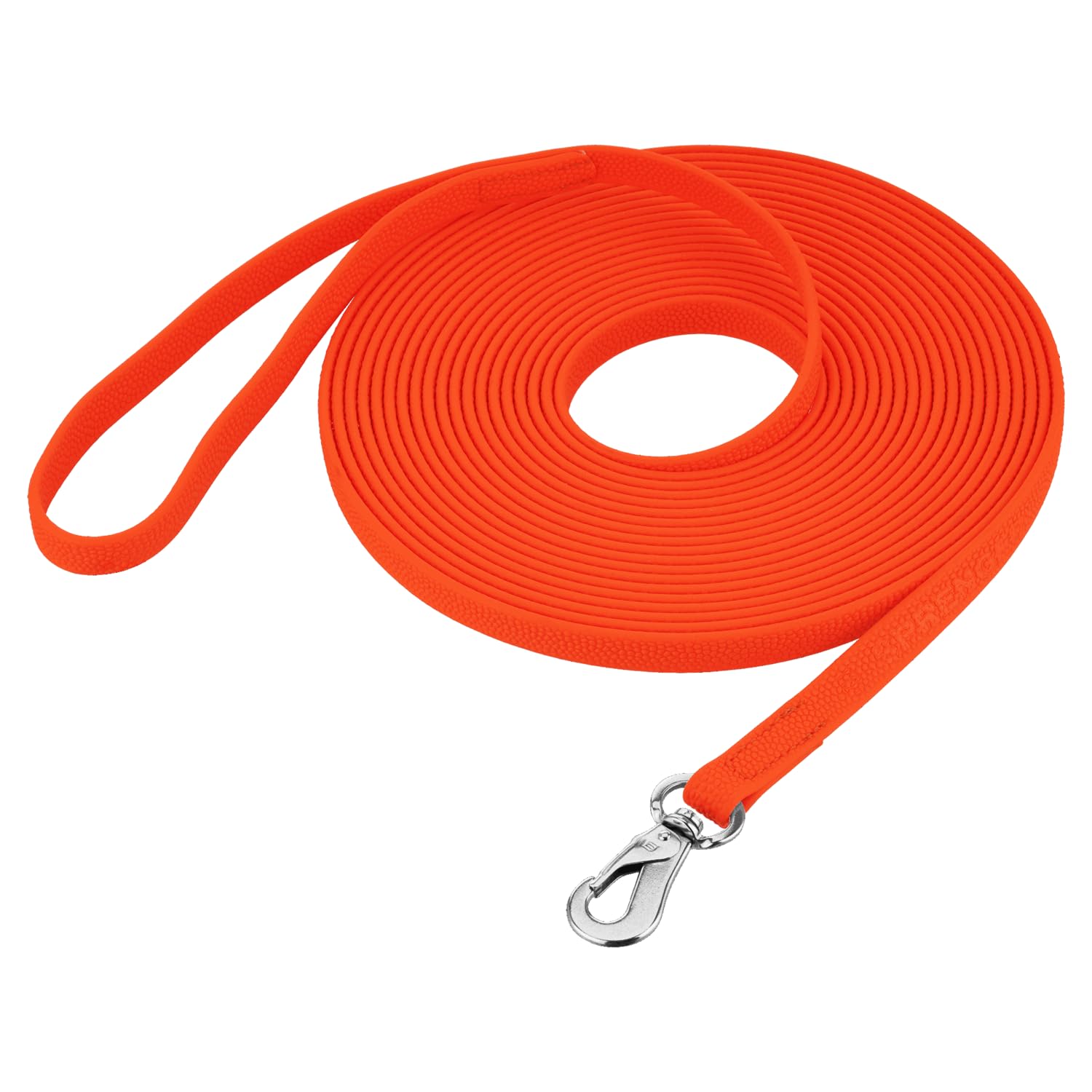 Sprenger Footballgrip BioThane® Schleppleine mit Handschlaufe, 10 m, 16 mm – Rutschfester Grip auch bei Nässe, extrem reißfest, Orange