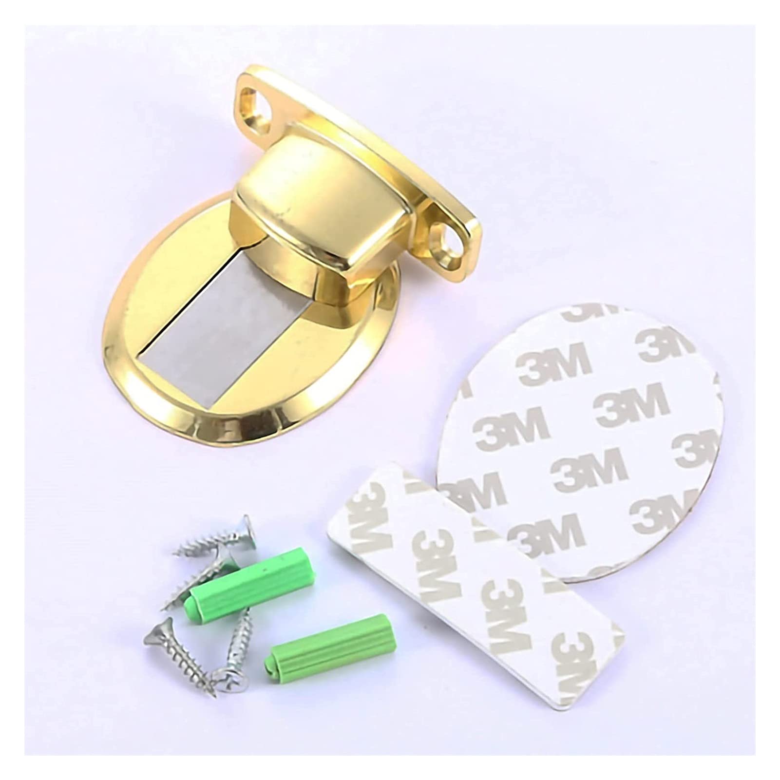 Door Stopper, Magnetic Stainless Steel Door Catch Wall Mount Holder Home Anti-Collision Invisible Stop(Gold)