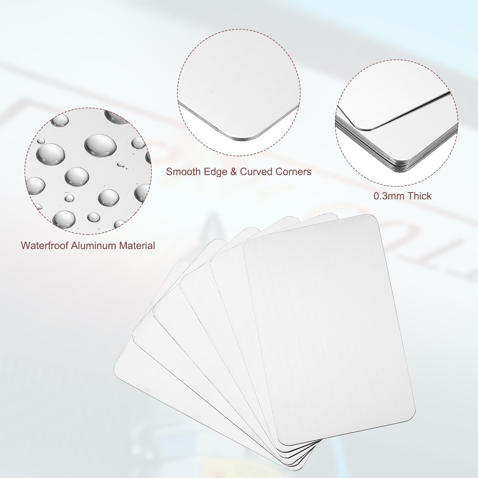 PATIKIL 0.3mm Stainless Steel Metal Business Cards, 30 Pack Blank Name Card Laser Engraving for DIY Gift Cards Silver - Image 3