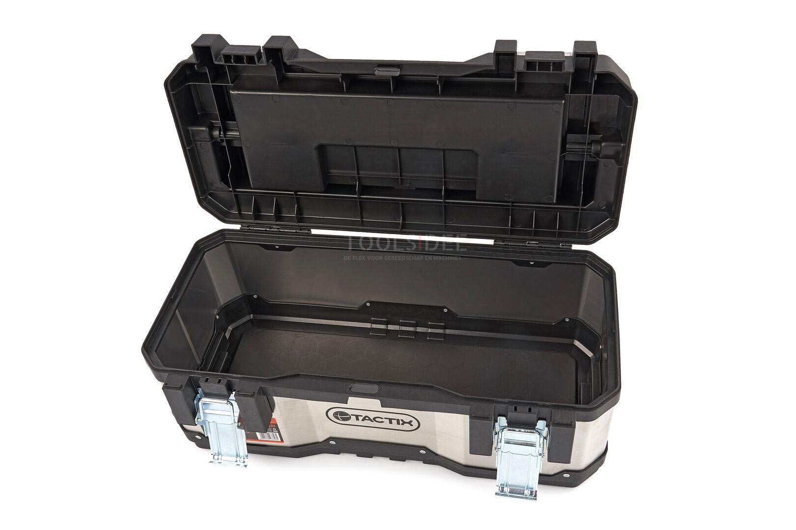 Tactix Caisse à Outils Professionnelle en Acier Inoxydable avec bacs de Rangement Amovibles