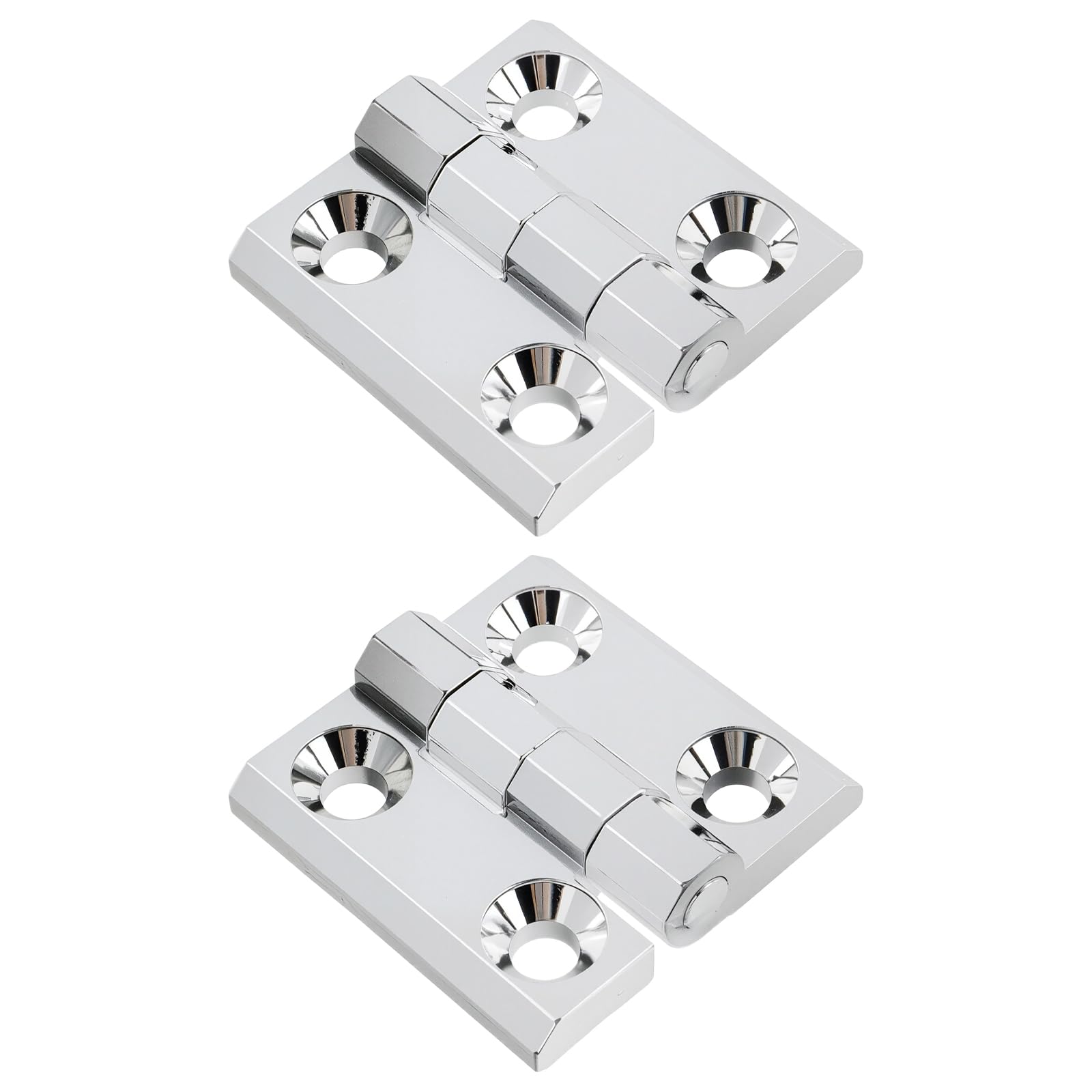 Charnières de porte pour chambre à coucher en alliage de zinc argenté de taille 6x6 cm