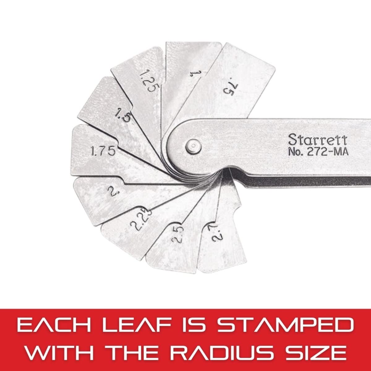 Starrett 272MA - Galga (18 hojas, margen de medidas de 0,75-5 mm, diferencia de 0,25 mm)