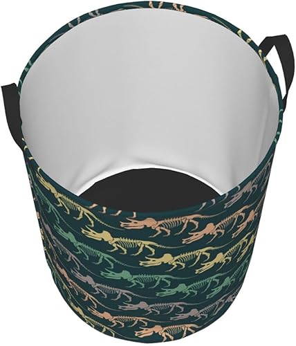 Miniatura 7 de AFHYZY Dinosaur Laundry Hamper Large Collapsible Laundry Baskets with Handles Easy Carry Round Storage Basket Dirty Clothes Hamper Blanket Basket