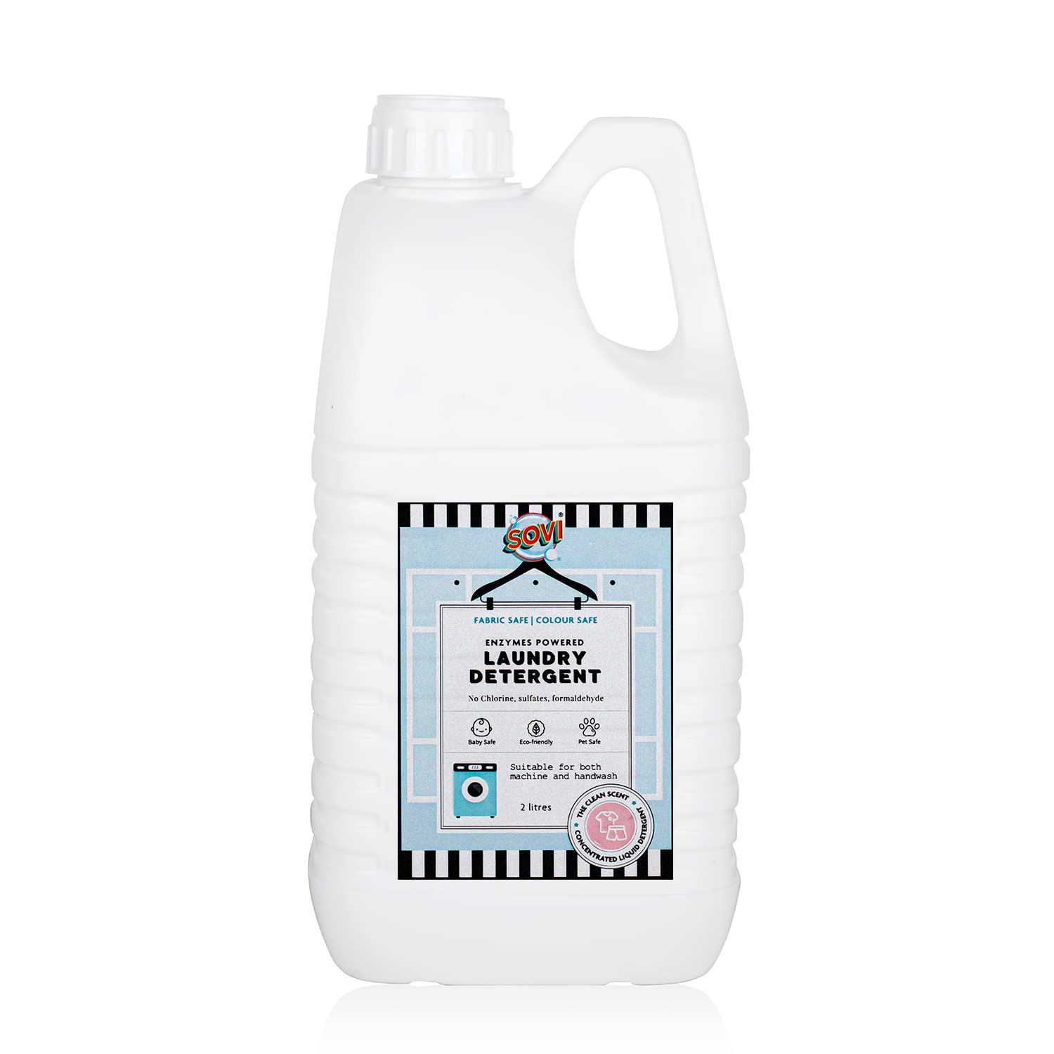 SOVI Laundry Liquid Detergent for Front Load and Top Load Washing Machine Safe with Bio Enzymes, Eco-Friendly, Biodegradable, Child Safe, The Clean Scent (2 L) (B0BH4Z54K9) Amazon Price History, Amazon Price Tracker