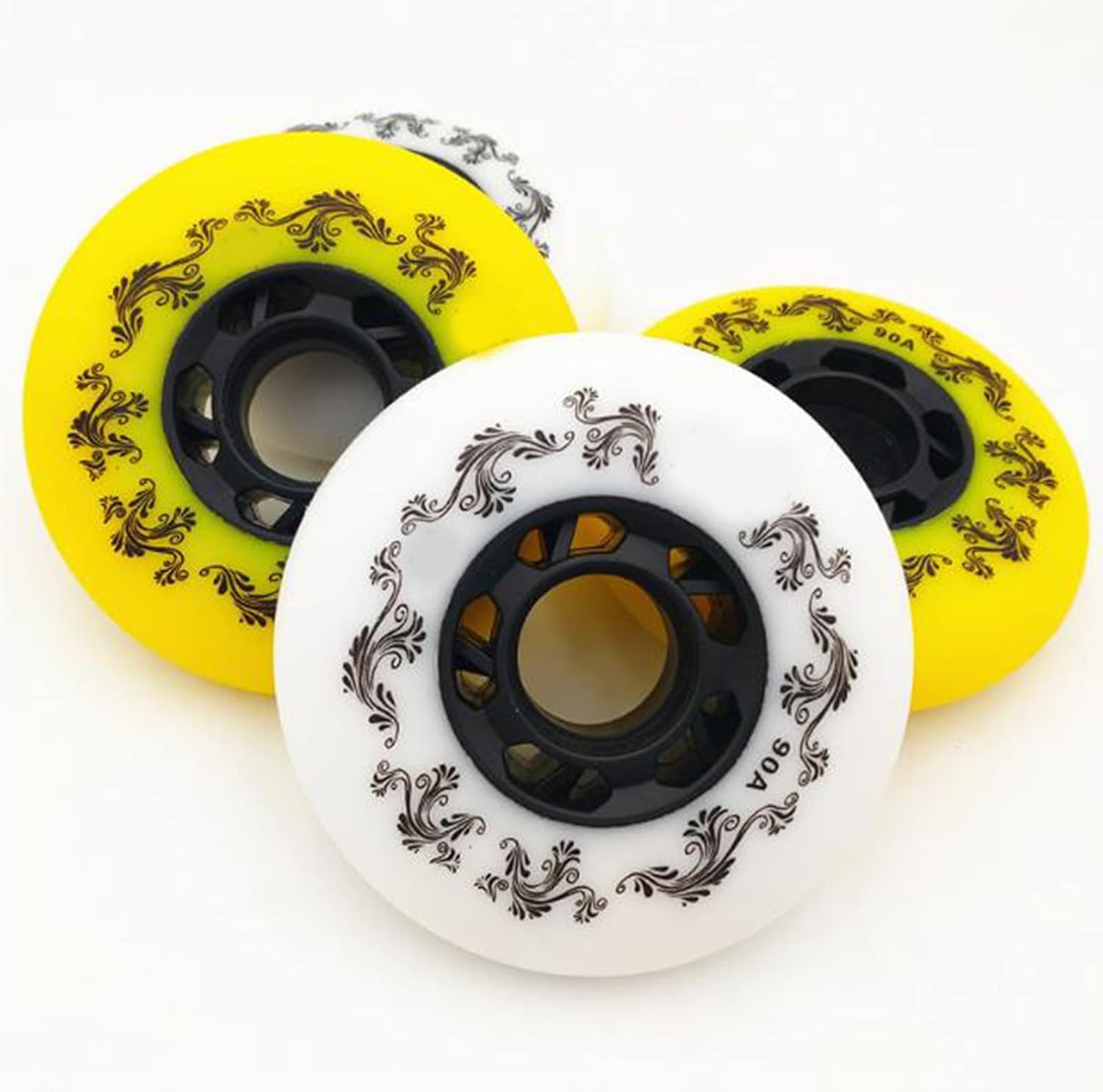 Confezione da 8 ruote di ricambio per pattini in linea da esterno, 90 A, freestyle, resistenti, 72 mm, 76 mm, 80 mm, per pattini a scelta (bianco, 76 mm)