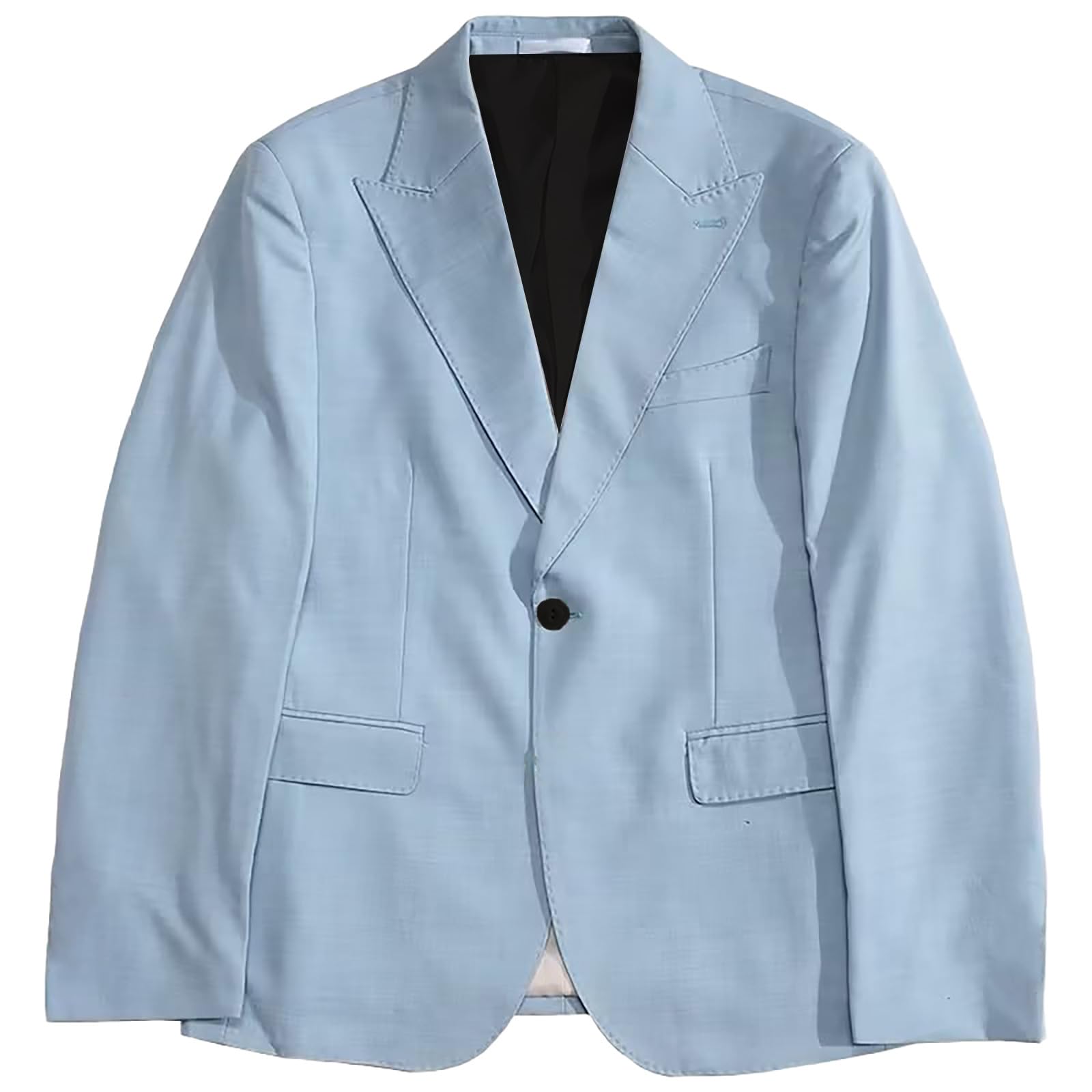 Generisch Giacche da uomo, per lo sport, per le mezze stagioni, slim fit, 1 bottone, moderno, elegante, cappotto invernale, per lavoro, matrimonio, lana, trench per il tempo libero