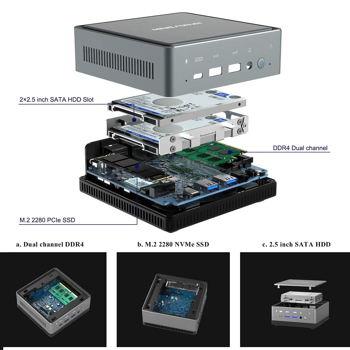 Minisforum U820￼￼ MiniPC, Minisforum U820 Windows 10 Pro komputer stacjonarny