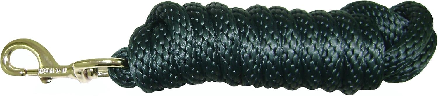 Hamilton Poly Lead with Bolt Snap, Dark Green, 5/8" Thick x 10' Long