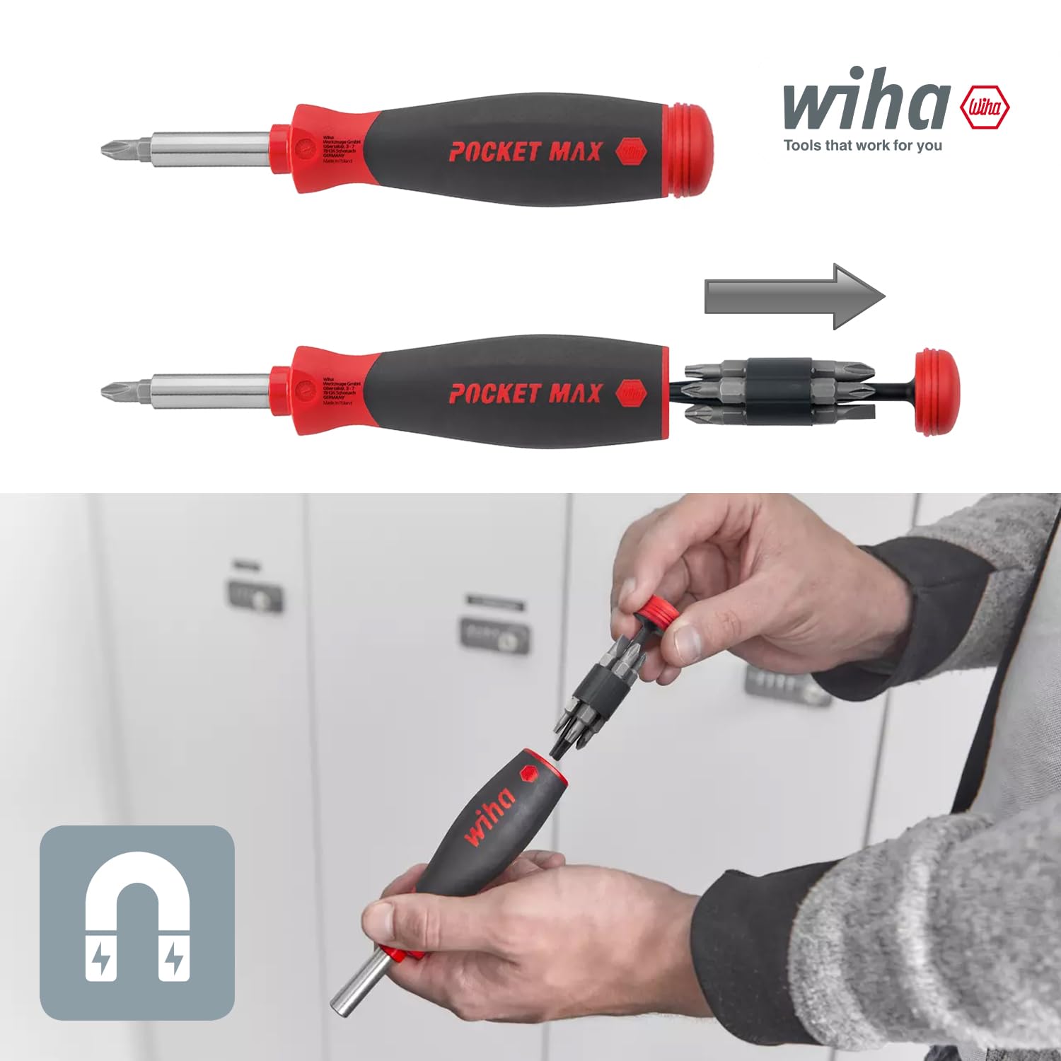 Amazon.com: Wiha PocketMax Magnetic Screwdriver Set 8 Pieces with