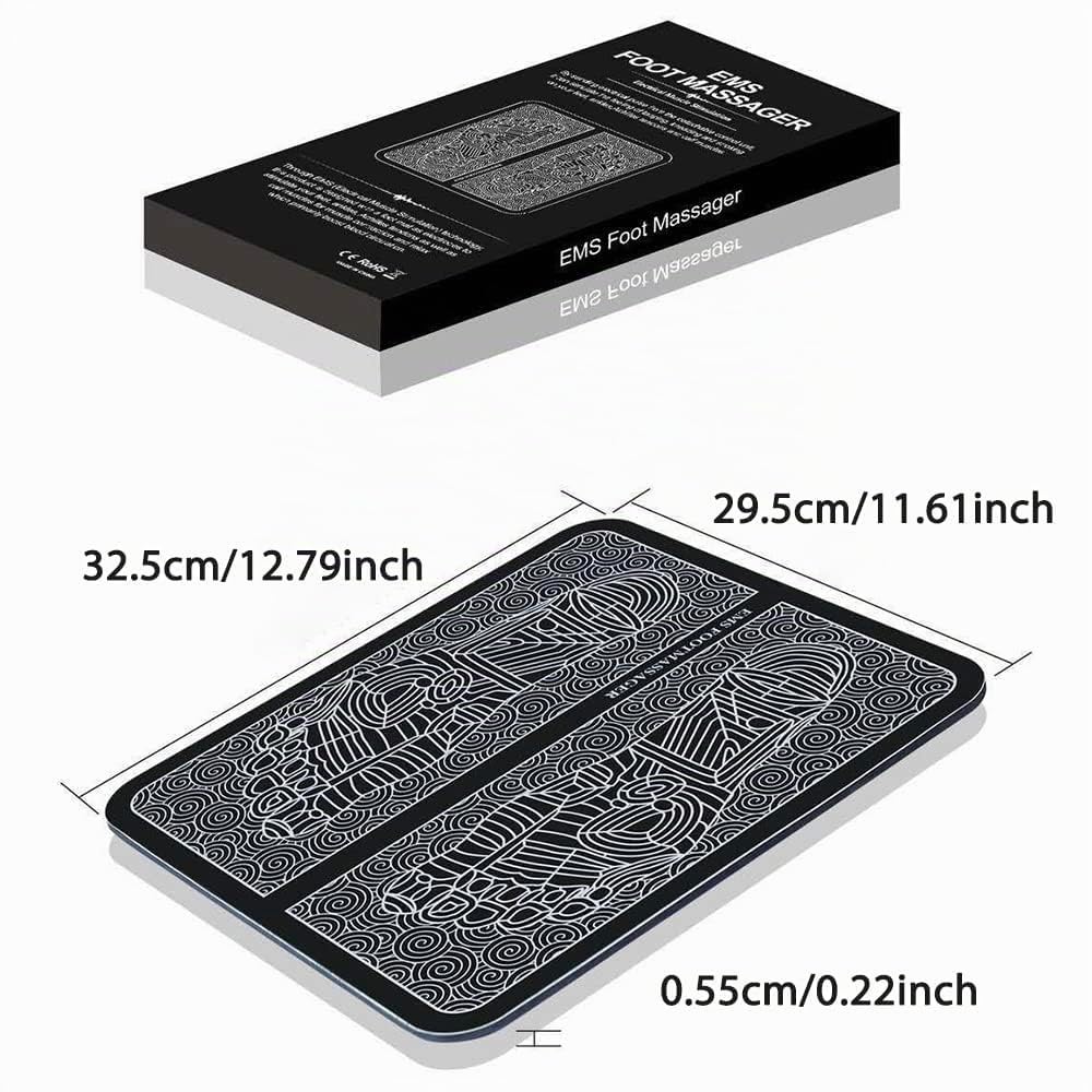Masseur pour les pieds électrique, EMS de massage électrique pour les pieds, tapis de massage intelligent des pieds, 8 modes, 19 fréquences réglables, portable rechargeable par USB 2Pcs