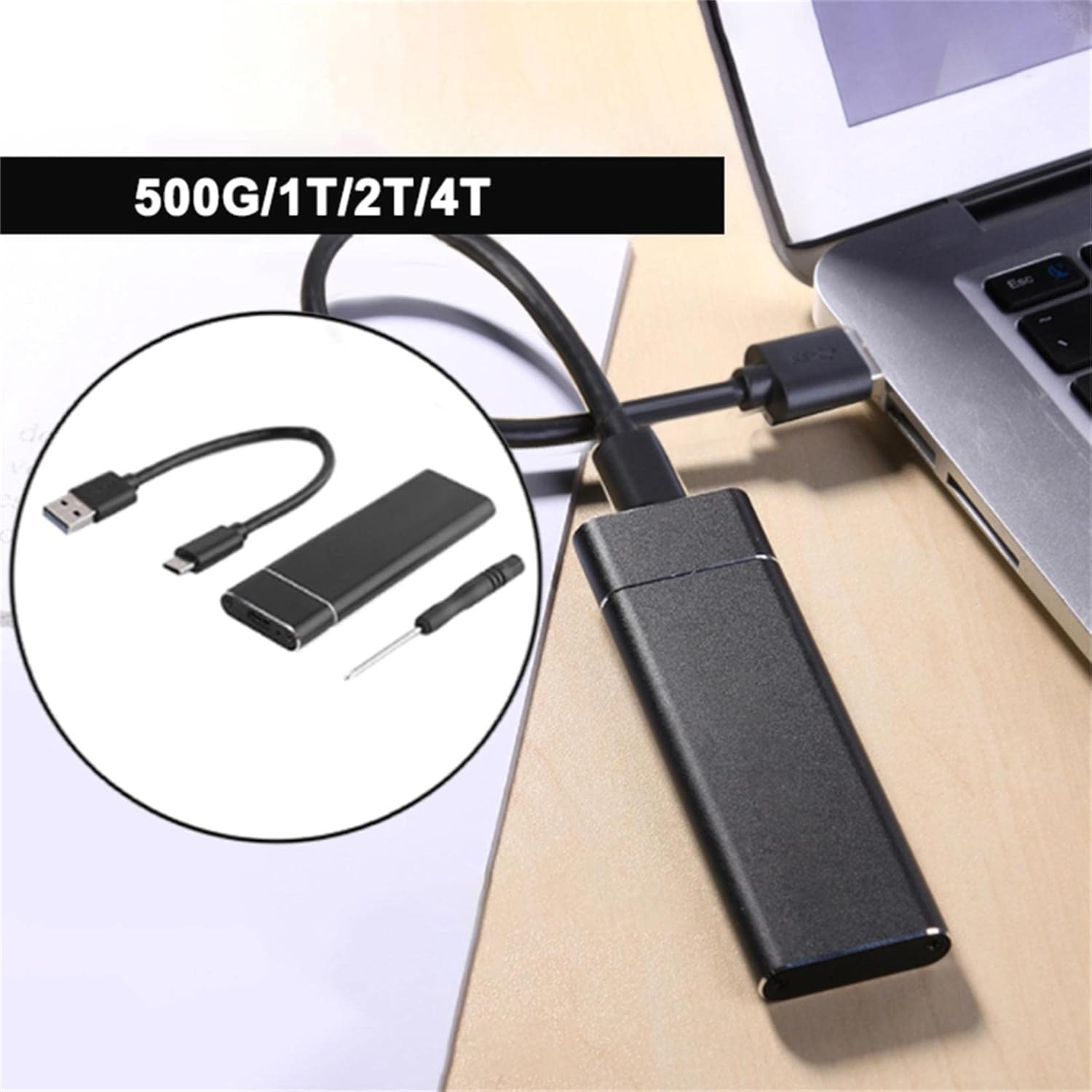 Portable Mini External Solid State Drive - 3.1 Type C- Ultra Speed External SSD - Portable & Large Capability Mobile Solid State Drive for Laptops Desktop, Plug and Play, 520MB/S Speed (1TB, Silver) : Electronics