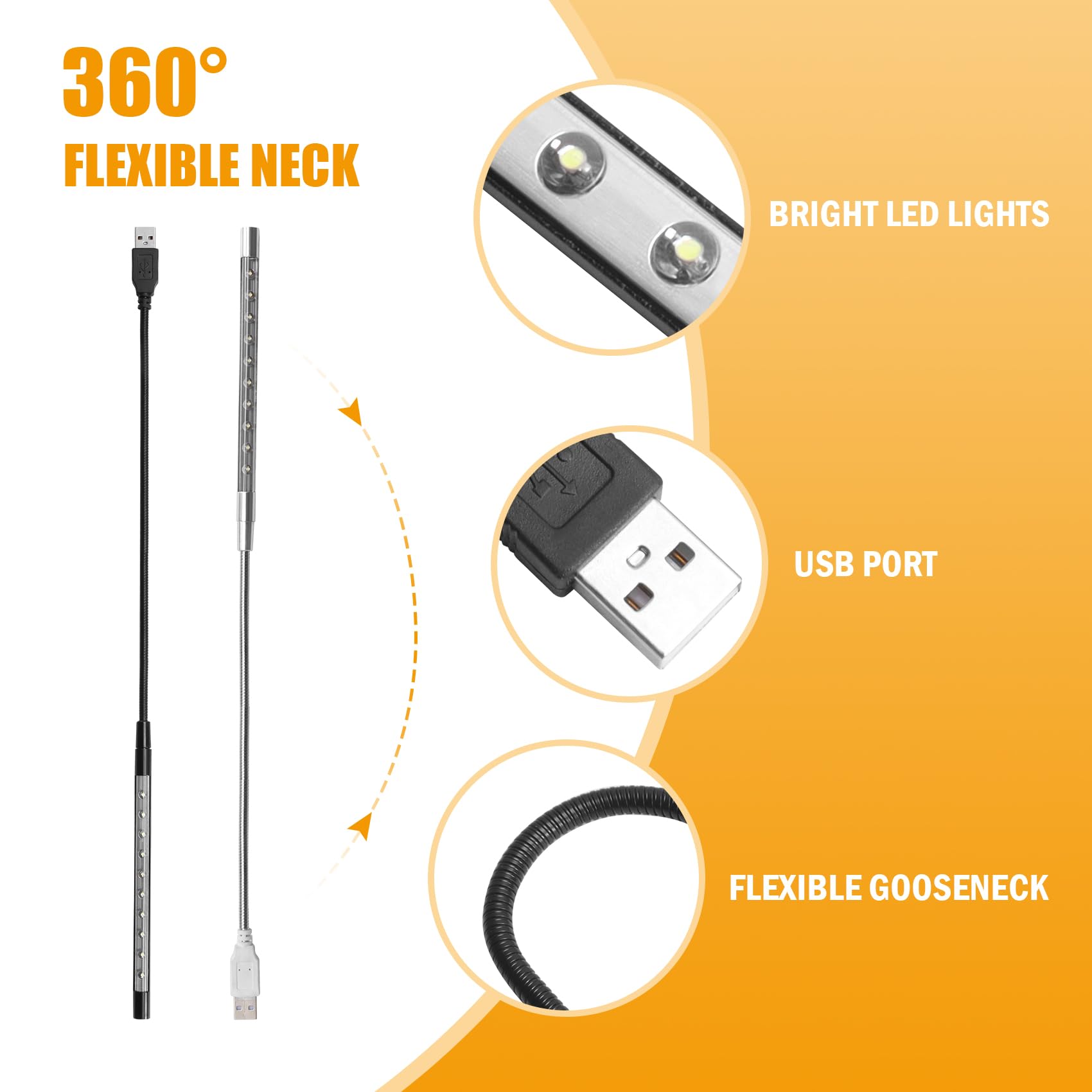 Luz USB para parrilla de barbacoa para parrillas de gas Monument, luces de parrilla superbrillantes, regalos para hombres, accesorios para parrilla de gas Monument 25392, baterías no incluidas, 2