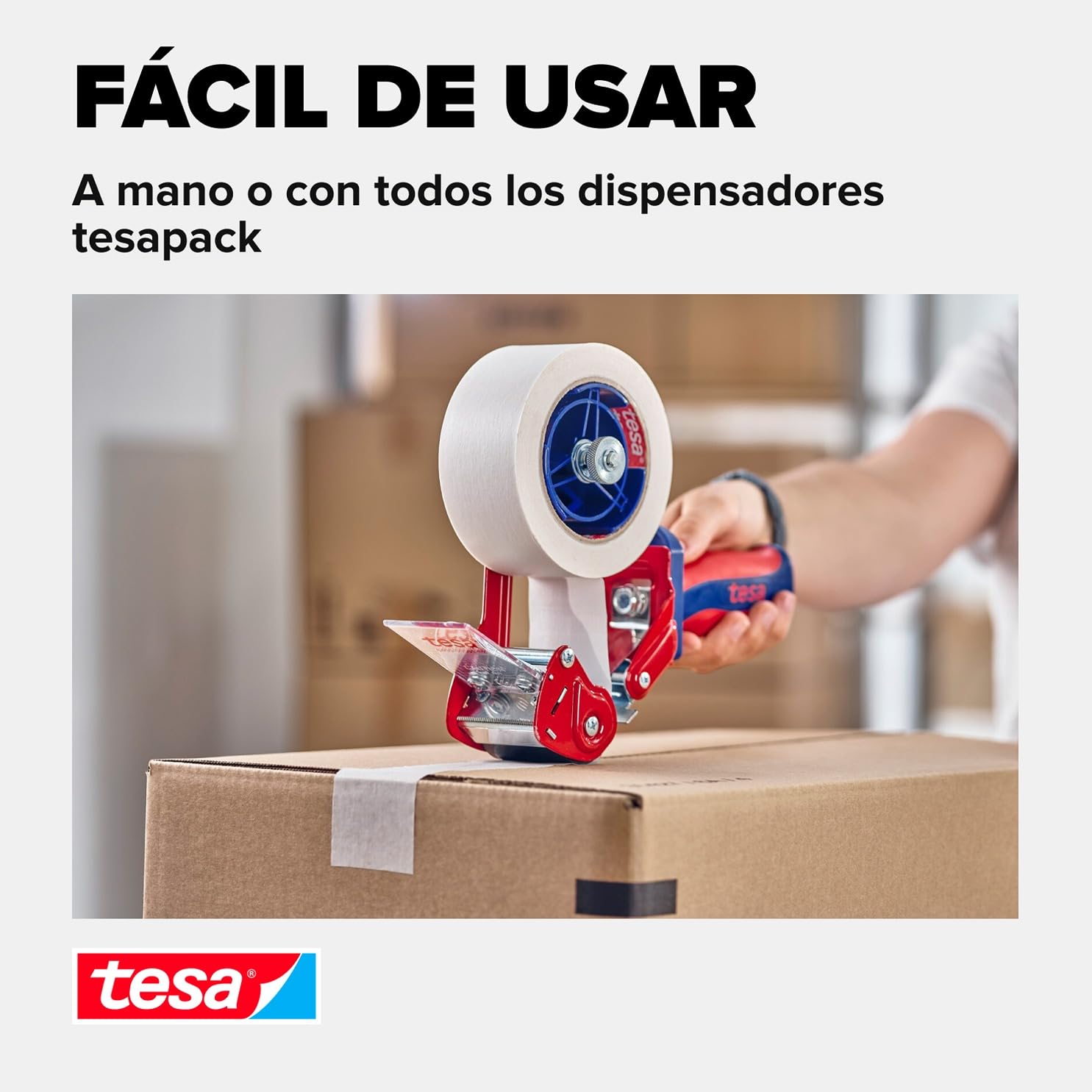 tesapack 4313 Cinta adhesiva de papel - Blanca - 6 rollos - 50 m x 50 mm