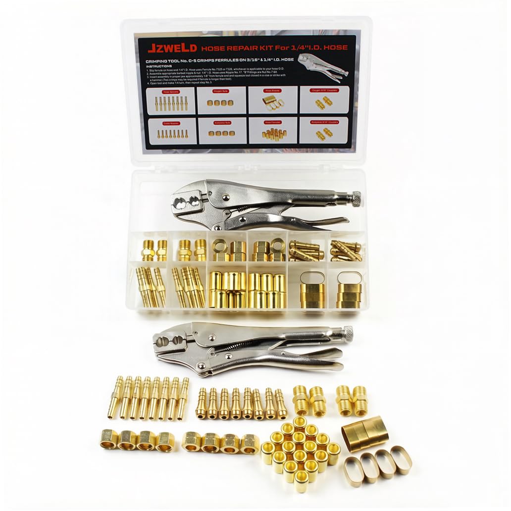 Hose Repair and Assembly Kits 1 4 ID Torch Hose Repair Parts Kit Oxygen Acetylene Welding Hose B