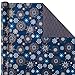 Hallmark Reversible Christmas Wrapping Paper Bundle, Elegant Blue and Gold (4 Rolls: 150 sq. ft. ttl.) Dark Blue, Gold, Teal Snowflakes, Peace, Stripes, Geometric
