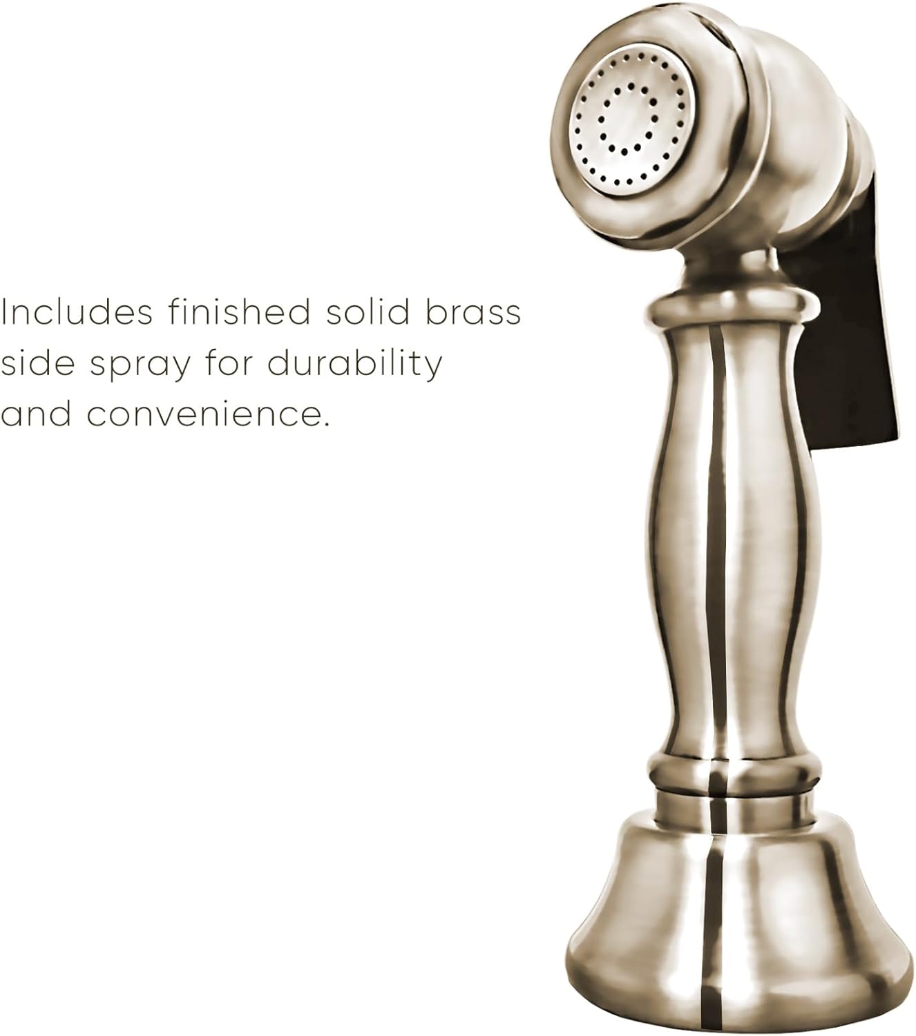 Whitehaus Kitchen Faucet; Brass Construction, Spout, Lever Handles, Side Spray; Polished Nickel