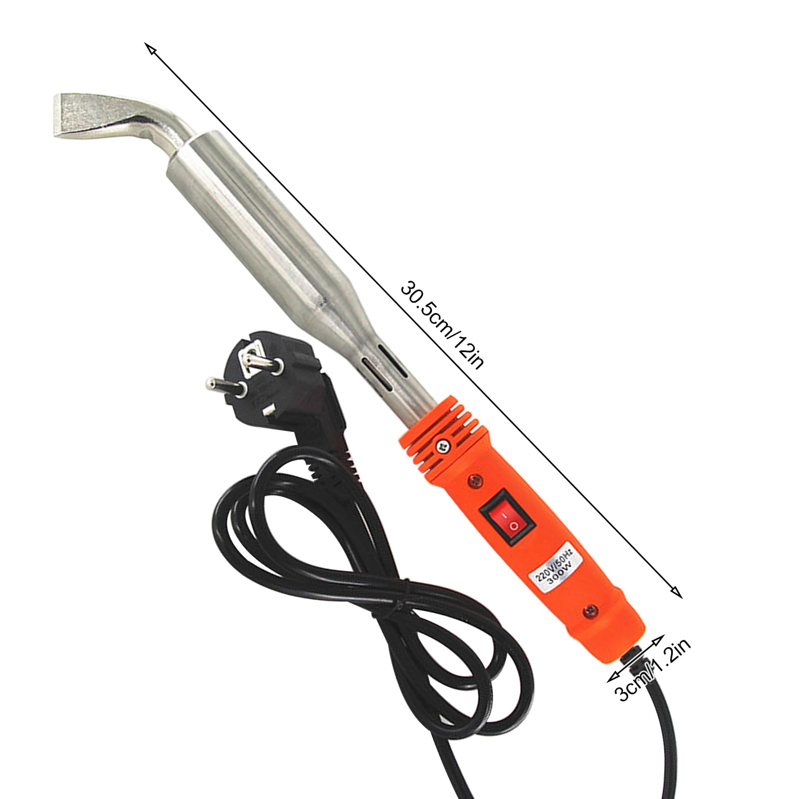 Fer à souder électrique, Fer à souder haute puissance 300W, 220V Fer à souder robuste professionnel, Pistolet thermique électrique, Température de pointe de 500°C pour travaux de zinguerie, modélisme