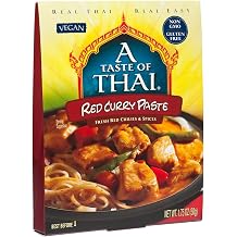 A Taste of Thai Red Curry Paste Authentic & Natural Ready-to-Use Thai Curry Paste Vegan, GlutenFree & NonGMO Rich, Aromatic Flavor for Curries, StirFries, Soups & Dips - 1.75 Oz