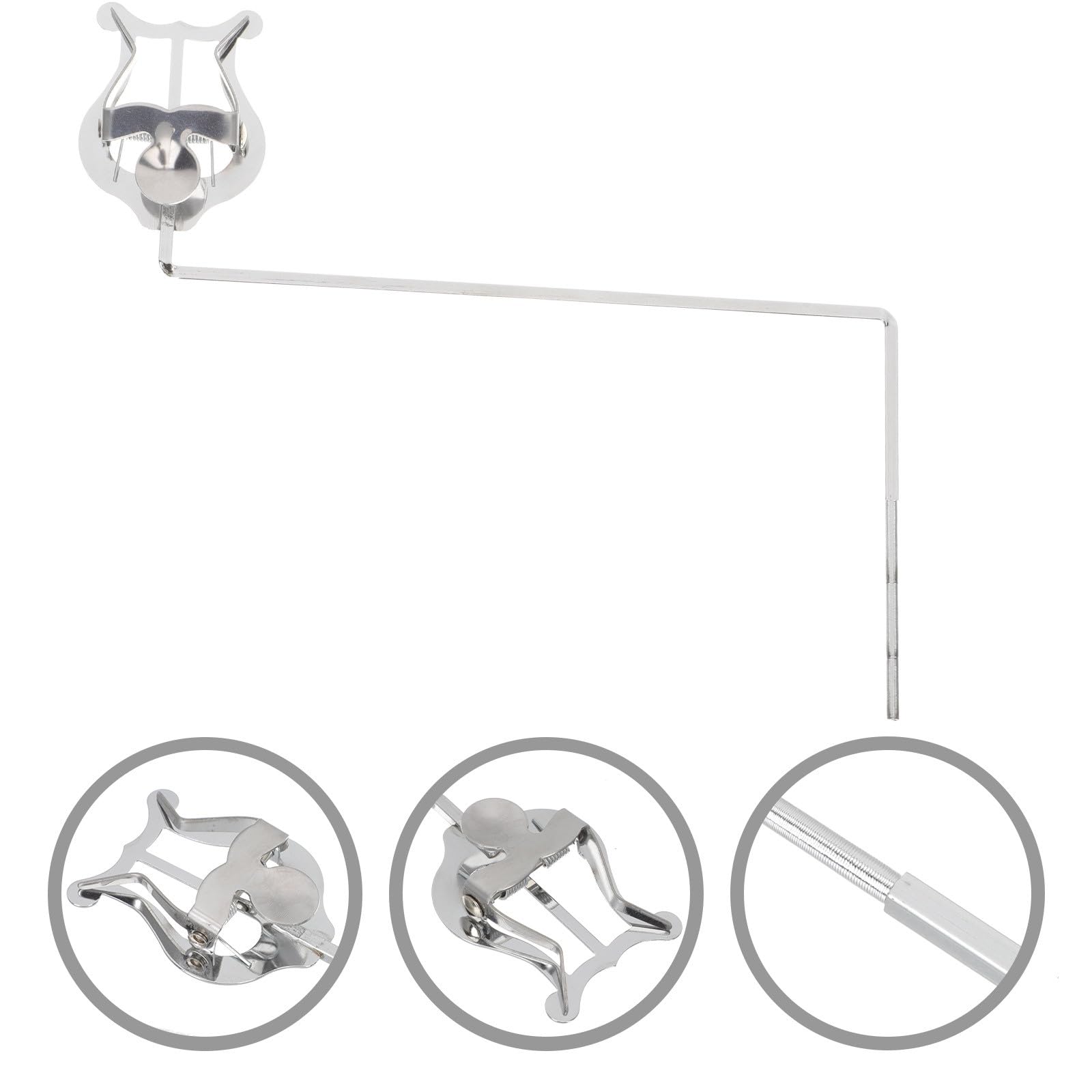 Lyre Musicale Portable en Fer Argenté pour Basse et Tuba, Porte-partitions Pratique et Clip de Marche pour Jouer en Défilé