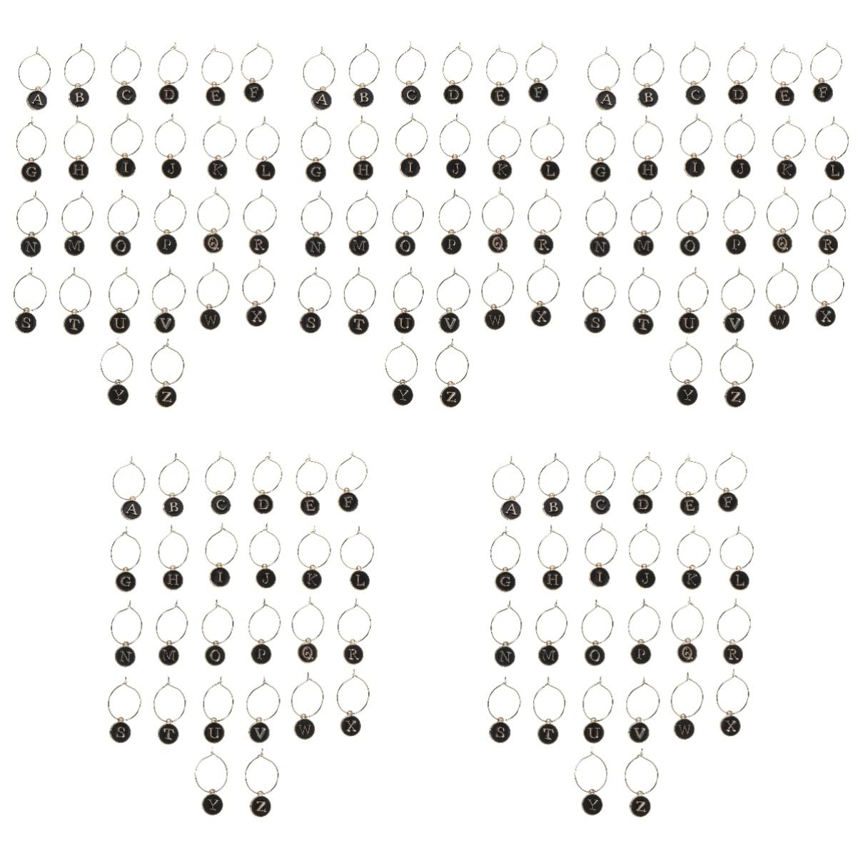 5 Ensembles Marqueurs De À Alliage Zinc De Étiquettes Décoratives Pour Verres À Avec Anneaux Identifiants Amusants Pour Et Dîners Accessoires Réutilisables Et 26 Pièces * 5