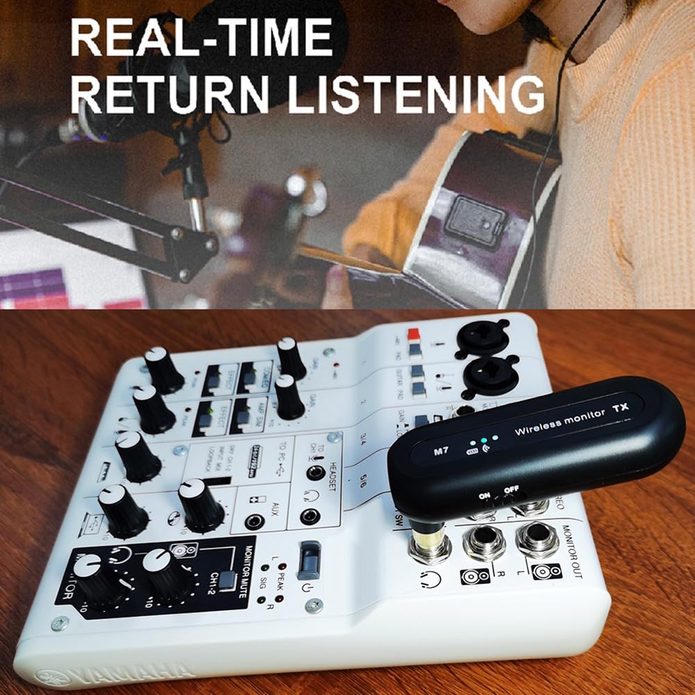 di Monitoraggio in-Ear Wireless IEM Wireless A 2,4 GHz con Trasmettitore Ricevitore per Trasmissione in Diretta in Studio Musicale