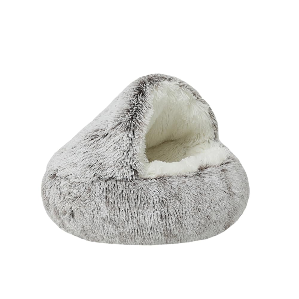 DOTBUY-SHOP Large Dog Bed Washable, Soft Comfy Cat Bed Felt Donut Dog Bed, Pet Bed With Slip-Resistant Bottom, Orthopedic Dog Beds Gift for Small Dogs and Cats (L-65cm,Coffee Long)