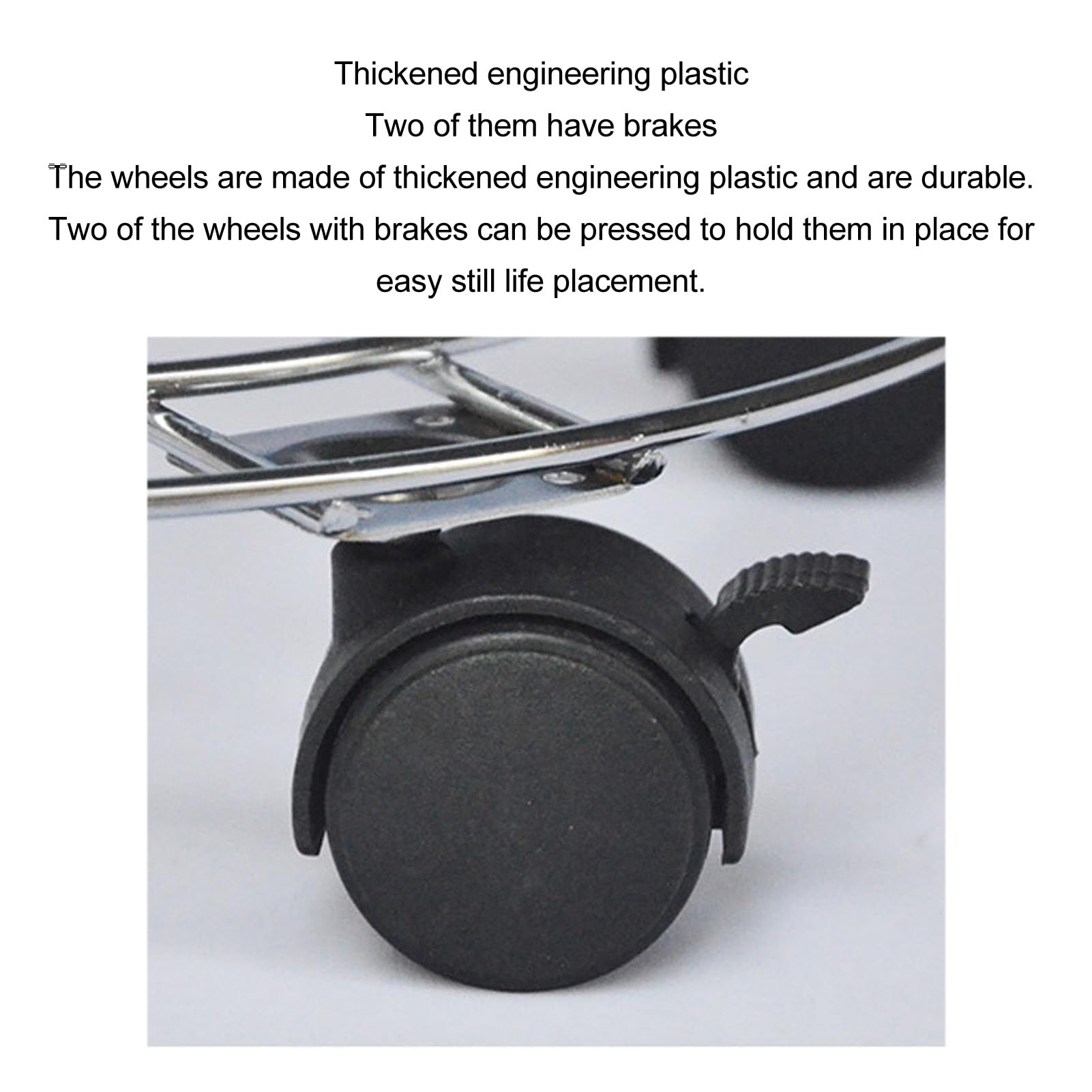 Gsycle 2PCS Plant Stand with Wheels, Rolling Plant Stand Iron and PVC Plant Dolly Plant Cart Plants Pot Base with Lockable Wheels for Plant