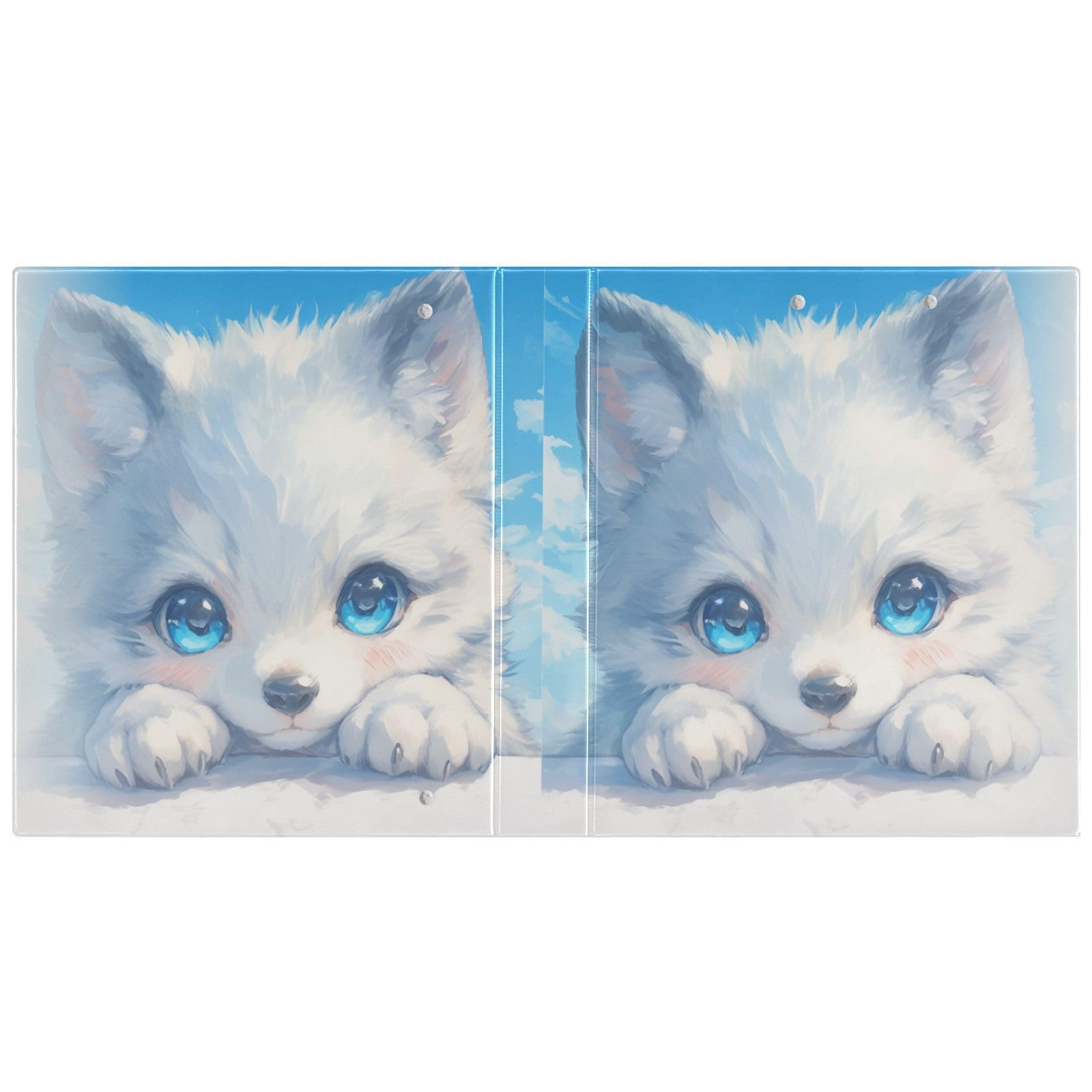 Raccoglitori da 2,5 cm e mezzo per la scuola con lupo bianco e blu