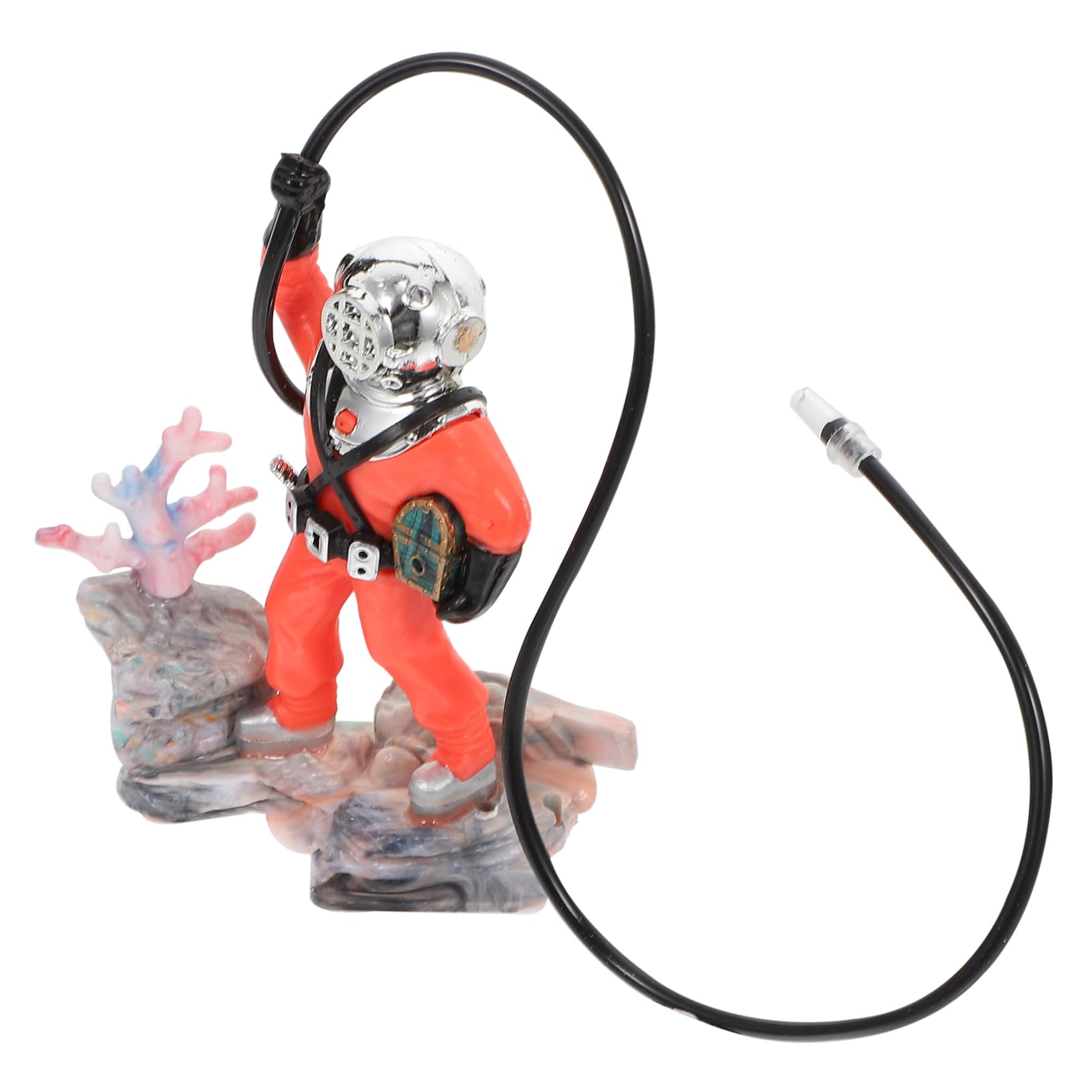 Toddmomy 3piezas Adorno De Acuario Buzo Flotante y Cofre del Decoración De Pecera para Acuarios De Agua Dulce y Salada Accesorio De Pintado Mano Resistente y Duradero