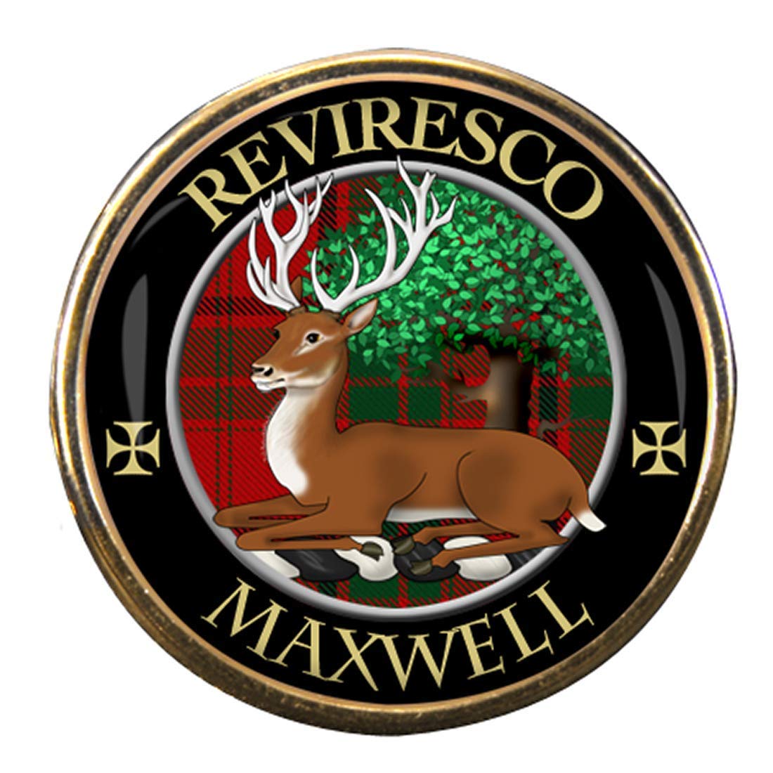 Family-Crests.com Men's Gold Maxwell Scottish Clan Pin Badge