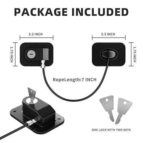 Miniatura 8 de Refrigerator Lock 2 Packs, Fridge Lock with Silicone Wire Protection Fridge Locks for Kids Easy to Use and Install Cabinet Locks with Key, Black