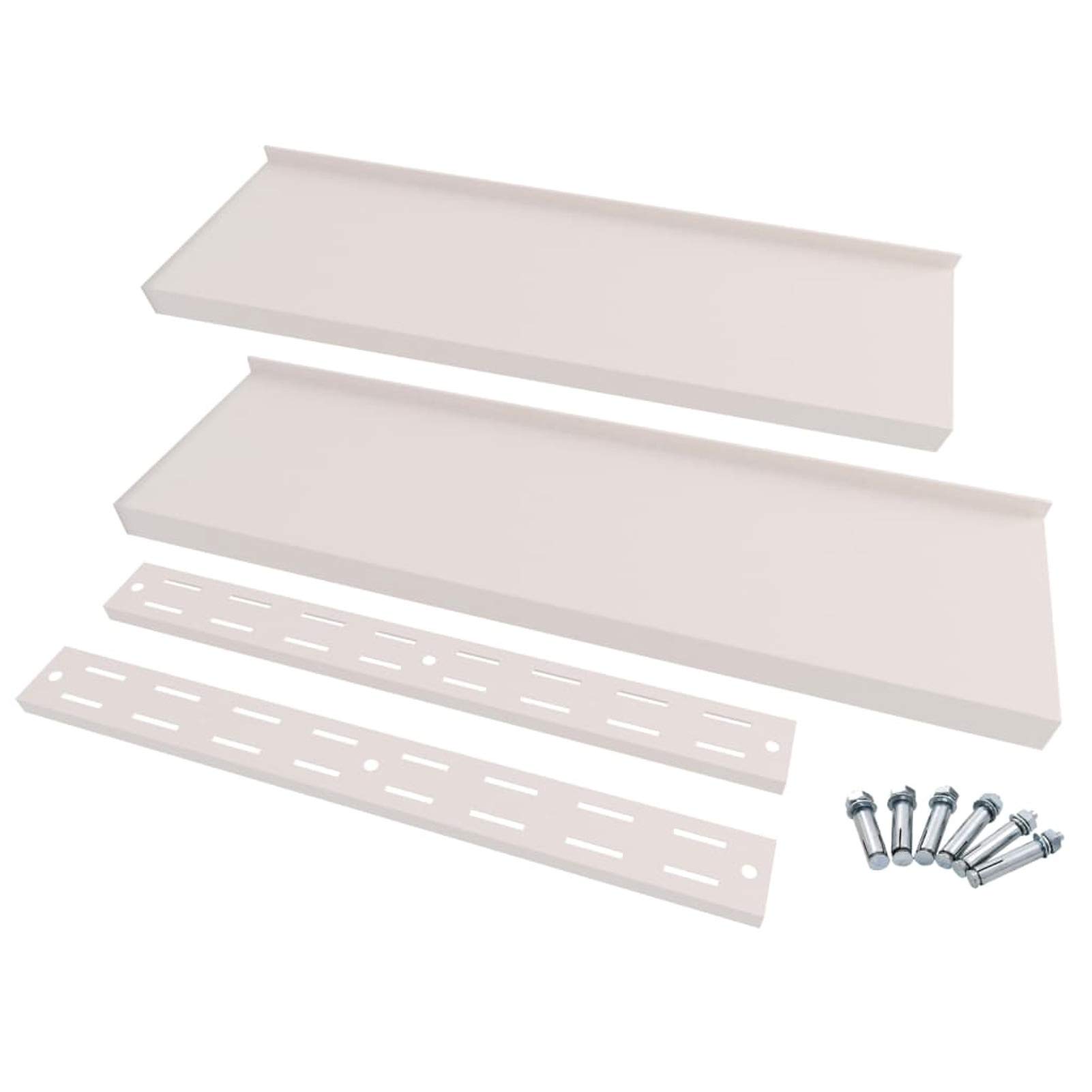 Homgoday Mensole Galleggianti a 2 Livelli 2 pz in Acciaio Inox 240x30 cm, Mensola da Muro, Mensole da Parete per Soggiorno, Ufficio, Camera da Letto, Bagno