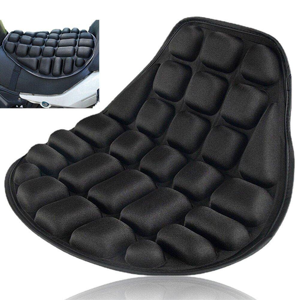 Yhnqfb Black Motorcycle Seat Cushion For Triumph Tiger 900 Gt T900 Gt Pro Tiger 850 Sport, 3D Honeycomb Structure, For Long Rides, Air Cushion Shock Absorption Cooling Down Breathable Comfort