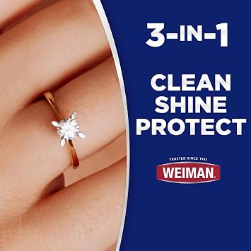 Weiman Gold & Diamond 3-in-1 Wipes - The Premium Jewelry Cleaner, Removes Tarnish and Dirt, Restores & Protect Sparkle and Shine, Easy-to-Use Wipes, Safe for Silver, Platinum, Gemstone, Titanium