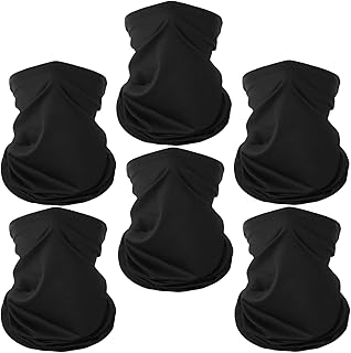 6 Pack Neck Gaiter Balaclava Bandana Gator Face Mask Scart Cover Breathable Sun Protection Headwear for Men Women