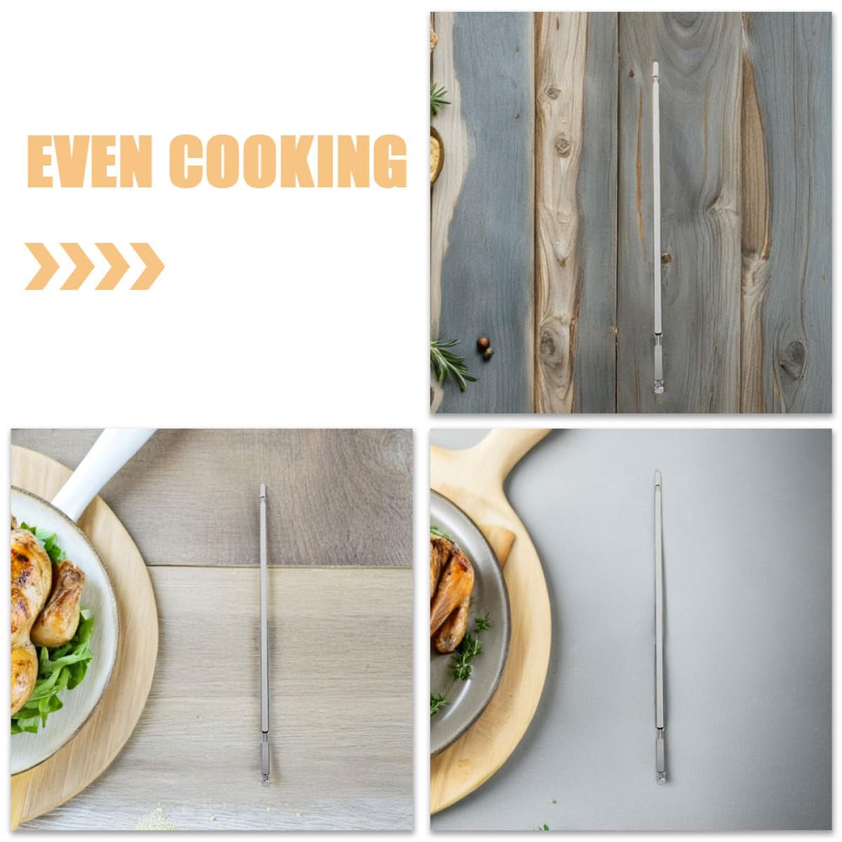 Drehspießgabel Einfache Ersatzteile Abnehmbares Design Edelstahl für Hähnchen und Geflügel für Küche und Grillzubehör Passend für Heißluftfritteuse und Backofen