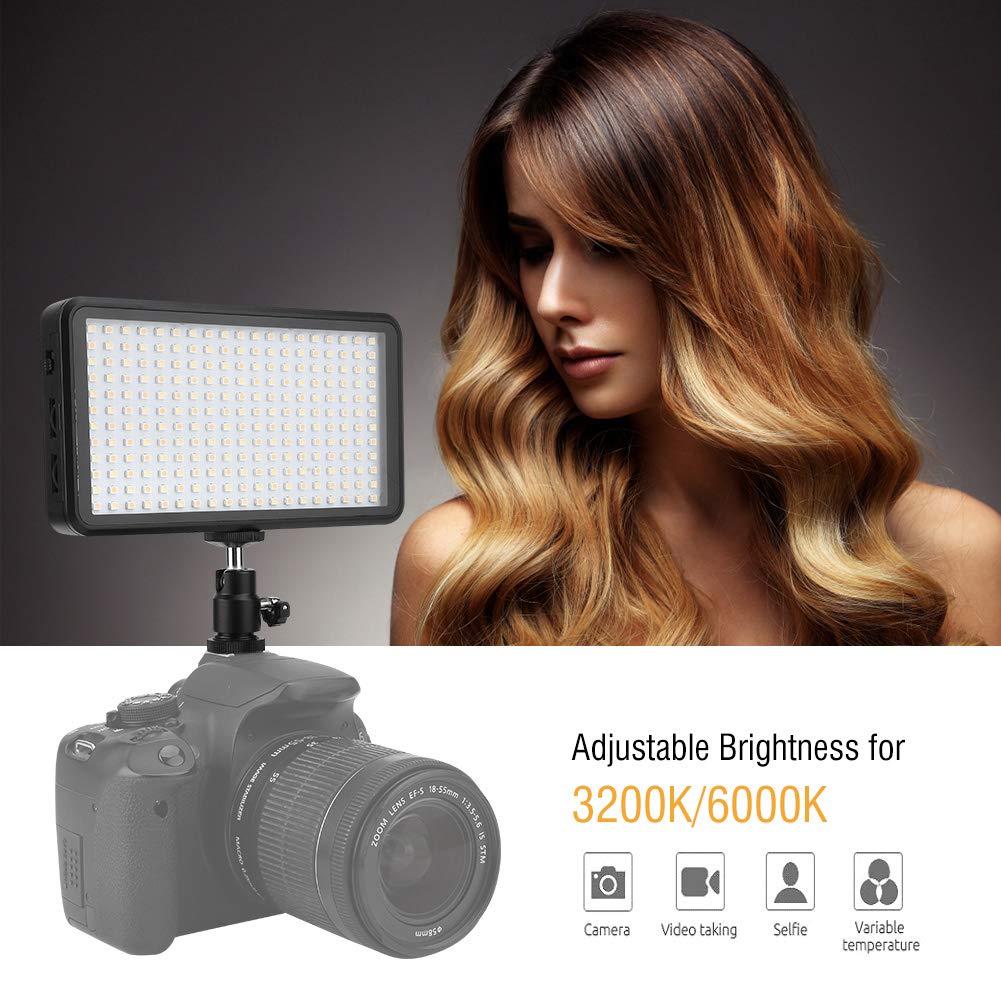 Archuu Pannello Luminoso a LED, 3200K/6000K Pannello Luminoso a LED Videocamera DSLR Luce Video 228 Perline LED di Alta qualità Foro per Vite da 1/4 di Pollice per Still Life/Ritratto/Riprese Video