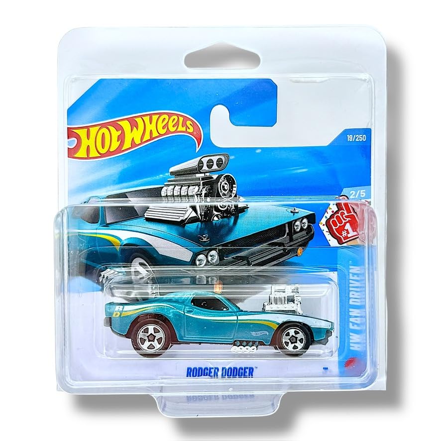 Hot Wheels Rodger Dodger (Metallic Teal Green, Black, White & Gold) 2/5 HW Fan Driven - 2026-19/250 (Short Card) - includes a KLAS Car Keeper Protector Case - JJH94