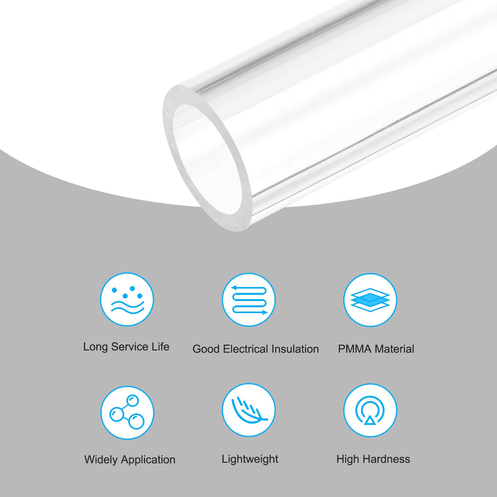 Produktbild von QUARKZMAN Polycarbonat-Rundrohr Klar – 10 Mm Innen-Ø, 12 Mm Außen-Ø, 245 Mm Länge – Transparent, Schlagfest – Für Lampen, Modelle, DIY & Wasserinstallationen