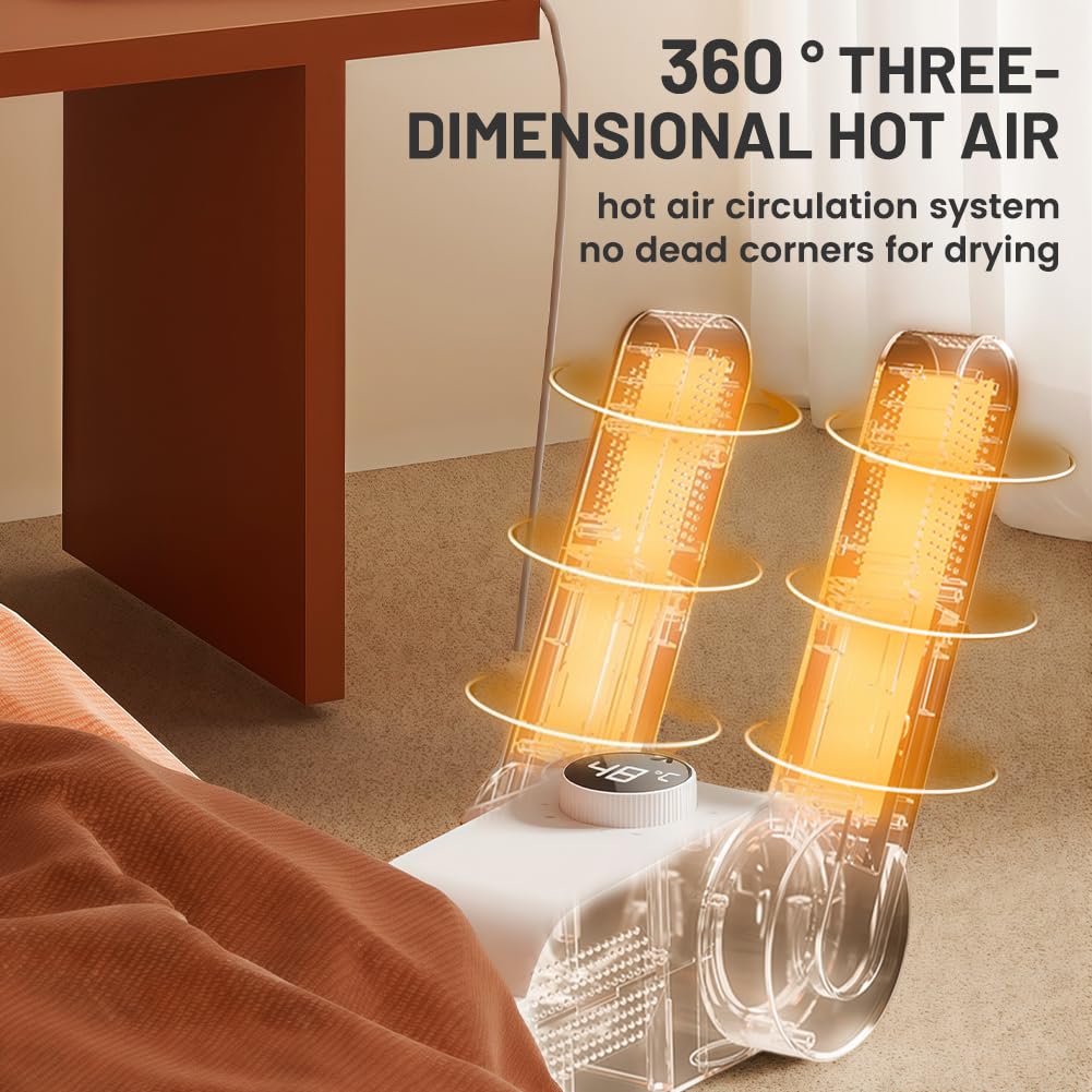 flintronic Secador de Zapatos Eléctrico Secador, Antibacteriano Calentador Eléctrico Temporizador, Plegable para Guantes, Zapatos, Fútbol, Calcetines