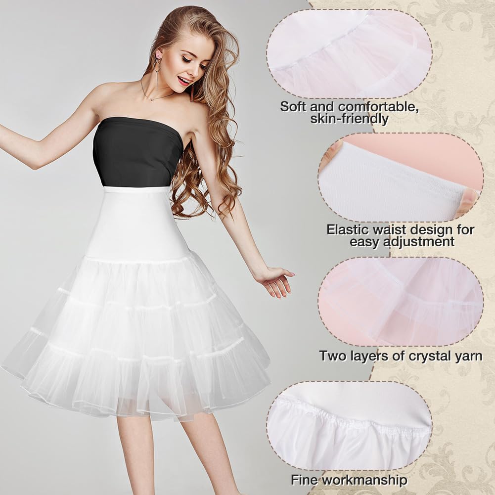 Petticoat Retro Reifrock, 50er Jahre Vintage tüllroc, Damen Unterrock Kurz Tüll-Unterrock Ballettrock für Wedding Bridal Abschlussball Abend Rockabilly